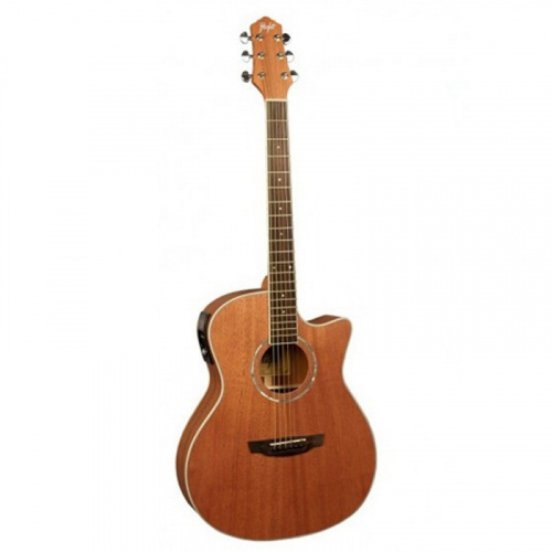 FLIGHT AG-300 CEQ NS электроакустическая гитара с вырезом, цвет темный натурал