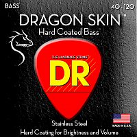 DR DSB5-40 DRAGON SKIN струны для 5-струнной бас-гитары прозрачное покрытие нержавеющая стал