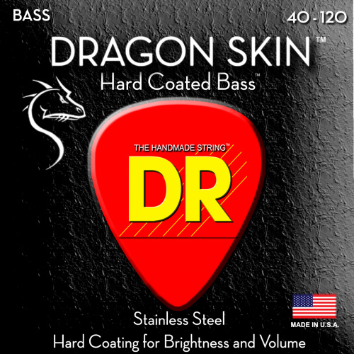 DR DSB5-40 DRAGON SKIN струны для 5-струнной бас-гитары прозрачное покрытие нержавеющая стал