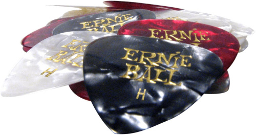 ERNIE BALL 9168 медиатор из целлюлозы Heavy, перламутровый, цвета в ассортименте, упаковка 24 шт