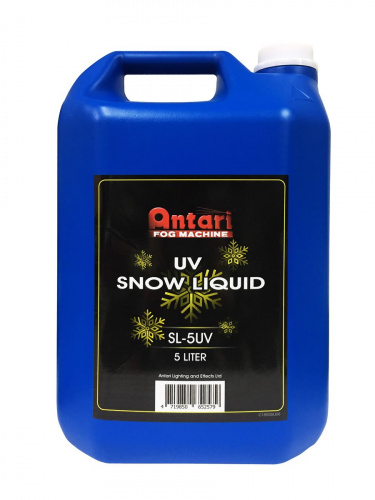 Antari SL-5UV жидкость для генераторов снега и пены, 5 литров, снежинки светятся в ультрафиолете