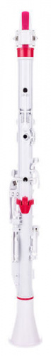 NUVO Clarineo (White/Pink) кларнет, строй С (до) (диапазон более трех октав), материал АБС-пластик, цвет белый/розовый, в комплекте кейс, тряпочка для