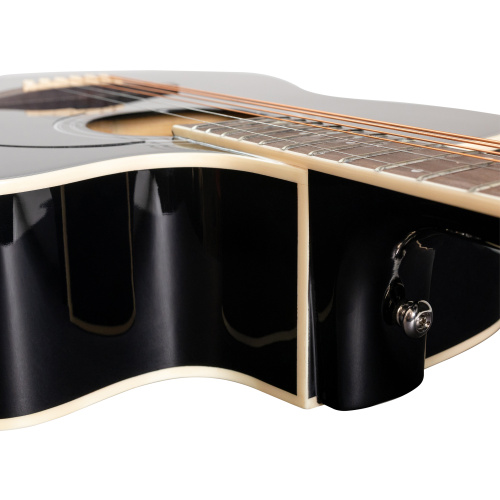 ROCKDALE Aurora D6 C BK E Gloss электроакустическая гитара, дредноут с вырезом, цвет черный, глянцевое покрытие фото 4