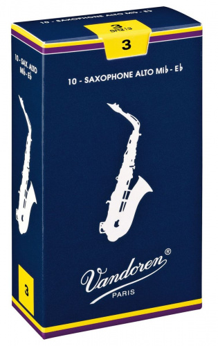 Vandoren SR212 трости для альт-саксофона, традиционные (синяя пачка), №2, (упаковка 10 шт.)