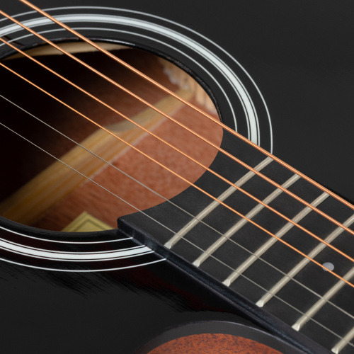ROCKDALE Aurora D3-E Gloss C BK электроакустическая гитара дредноут с вырезом, цвет черный, глянцевое покрытие фото 4
