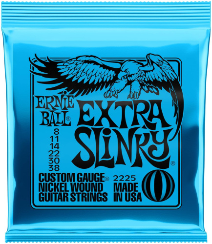 Ernie Ball 2225 струны для эл.гитары Nickel Wound Extra Slinky (8-11-14-22w-30-38)