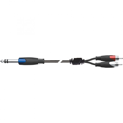 QUIK LOK SX12-3K компонентный кабель, Stereo Jack 1/4' Male - 2 RCA, 3 метра