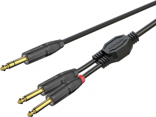 ROXTONE GPTC130/5 Аудио-кабель, 5,5mm, 6,3mm stereo Jack -2x6,3mm mono Jack, цвет черный, 5м