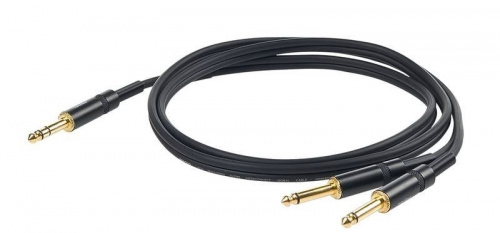 Proel CHLP210LU5 Сценич. кабель, JACK 6.3mm стерео — 2х6.3 Jack моно, длина 5m