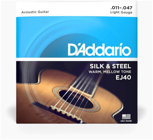 D'Addario EJ40 струны для акустической гитары, шёлк/сталь 11-47 фото 2
