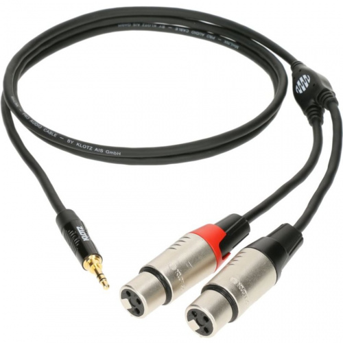 KLOTZ KY8-180 компонентный кабель серии MiniLink с разъемами stereo mini jack - 2 XLR мама, цвет черный, 1.8 метра