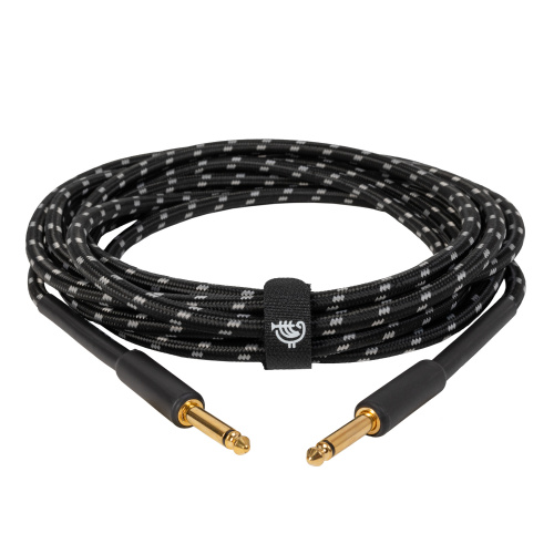 ROCKDALE Wild E5 инструментальный (гитарный) кабель, материал твид, цвет черный, металлические разъемы mono jack - mono jack, 5 фото 4