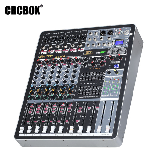 CRCBOX FX-6 PRO Аналоговый микшер, 6 входов, 2 стерео выхода, 2 группы, 2 шины, 1 FX