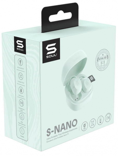 SOUL S-NANO Frost Вставные беспроводные наушники. 1 динамический драйвер. Bluetooth 5.0, частотный диапазон 20 Гц - 20 кГц, чувствительность 93 дБ, со фото 6