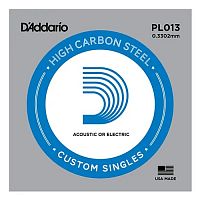 D'ADDARIO PL013 Single Plain Steel 013 одиночная струна