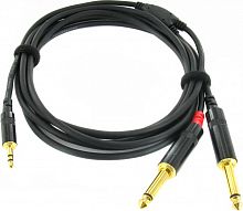 Cordial CFY 1,5 WPP-LONG кабель Y-адаптер джек стерео 3,5 мм/2xмоно-джек 6,3 мм male, 1,5 м, черный