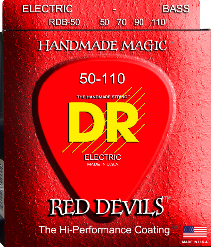 DR RDB-50 RED DEVILS струны для 4-струнной бас гитары с покрытием красные 50 110