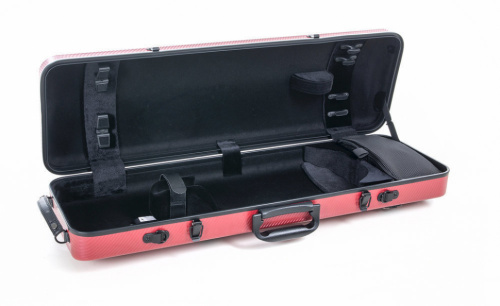 GEWAPURE VIOLIN OBLONG CASE футляр для скрипки прямоугольный, карбон, красный (PS350187) фото 2