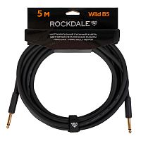 ROCKDALE Wild B5 инструментальный (гитарный) кабель, цвет черный, металлические разъемы mono jack - mono jack, 5 метров
