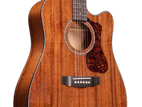 GUILD D-120CE электроакустическая гитара формы дредноут с вырезом, корпус - массив махагони, цвет - натуральный фото 5