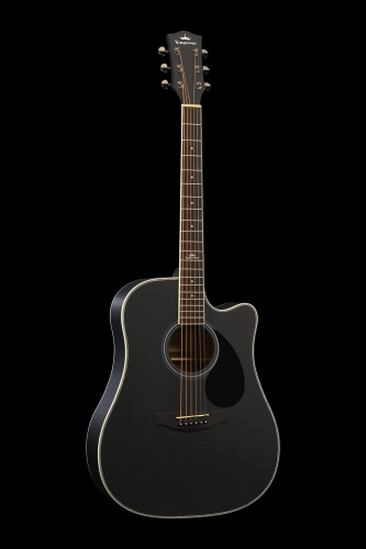 KEPMA D1CE Black электроакустическая гитара, цвет черный, в комплекте 3м кабель фото 2