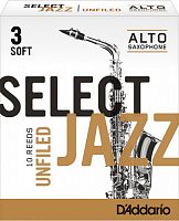 Rico RRS10ASX3S трости для альт-саксофона, Select Jazz Unfiled (3S), 10шт.в пачке