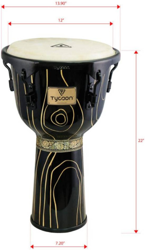 TYCOON TJSS-72 BS CY Джембе с винтовой настройкой, диаметр 12', чёрный фото 2