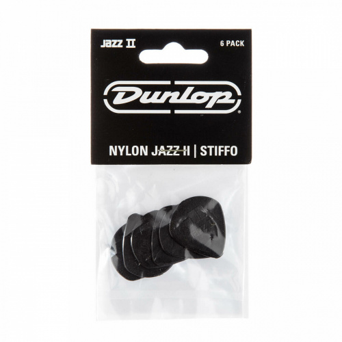 Dunlop Nylon Jazz II 47R2S 24Pack медиаторы, полукруглый кончик, толщина 1.18 мм, черные, 24 шт. фото 4