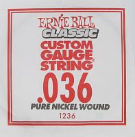 Ernie Ball 1236 струна для электро и акустических гитар. никель, калибр 036