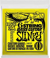 Ernie Ball 2837 струны для 6-струнной бас-гитары Nickel Bass SS Slinky 6 (20w-30-42-54-4-90)