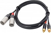 Cordial CFU 1,5 MC кабель RCA/XLR M, 1,5 м, черный