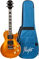 FLIGHT Centurion Tenor GT электроукулеле, Les Paul, тенор, золотой, чехол