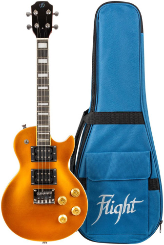 FLIGHT Centurion Tenor GT электроукулеле, Les Paul, тенор, золотой, чехол