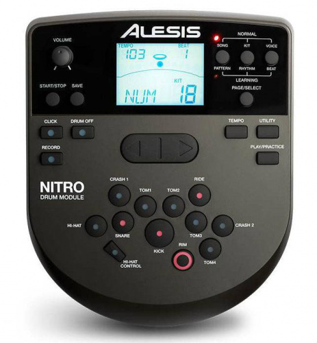 ALESIS NITRO KIT электроная барабанная установка, 8 дюймовый dual-zone snare + 3 single-zone toms. Kick drumpad в комплекте + басс педаль в комплекте, фото 2