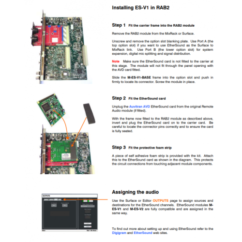 ALLEN&HEATH M-ES-V1-BASE-A Переходник для установки карты ES V1 в модуль RAB2 фото 3