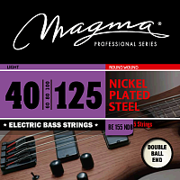 Magma Strings BE155NDB Струны для 5-струнной бас-гитары Low B Double Ball End 40-125, Серия: Double Ball End, Калибр: 40-60-80-100-125, Обмотка: кругл