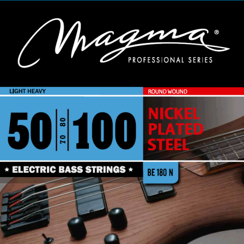 Magma Strings BE180N Струны для бас-гитары 50-100, Серия: Nickel Plated Steel, Обмотка: круглая, никелированая сталь, Натяжение: Light Heavy.
