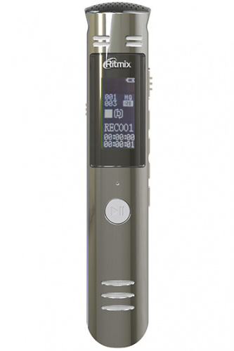 RITMIX RR-190 8Gb 8 Гб, PCM/ NR/HQ/LP (MP3, WAV), 2 микрофона, стереозапись, microSD (до 32 Гб), FM-радио, VOR, матричный дисплей, функция MP3 плеера 