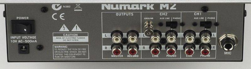 NUMARK M2 2-канальный 10" микшер входы: 2-4 линейных/phono, 2 phono, 2 линейных, 1 микрофонный фото 14
