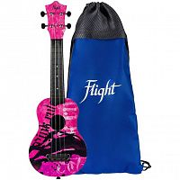 FLIGHT ULTRA S-40 Pink Rules укулеле сопрано,серия Ultra, поликарбонат армированный.Рисунок.Рюкзак
