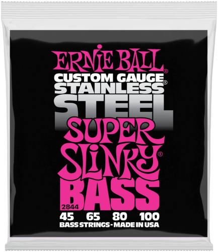 Ernie Ball 2844 струны для бас-гитары Stainless Steel Bass Super Slinky (45-65-80-100)