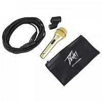 Peavey PVI 2G XLR MIC Комплект: микрофон динамический кардиоидный вокальный золотого цвета, кабель X