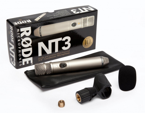 RODE NT3 Студийный и для работы на выезде конденсаторный микрофон с диафрагмой 3/4" и питанием от фантомного 48 Вольт и 9 Вольтовой батарейки. фото 2