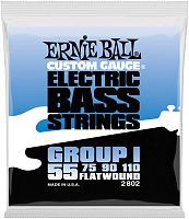 Ernie Ball 2802 струны для бас-гитары Flat Wound Bass Group I (55-75-90-110)