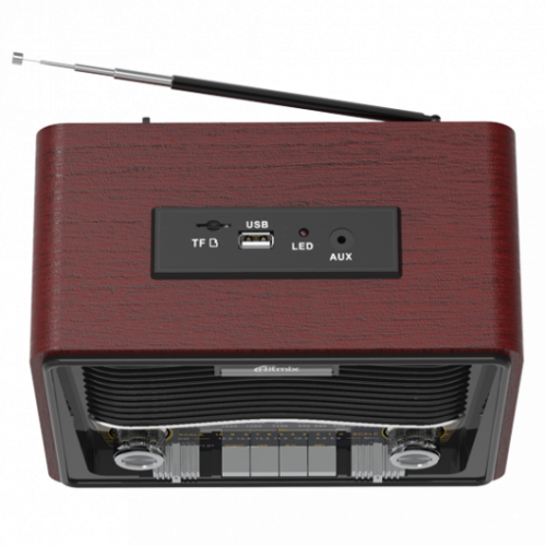 RITMIX RPR-088 BLACK Трехдиапазонное (ФМ/АМ/СВ) радио в ретро стиле, блютус, вход AUX, встроенный mp3-плеер, воспроизведение с micro SD карт памяти ил фото 3