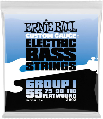 Ernie Ball 2802 струны для бас-гитары Flat Wound Bass Group I (55-75-90-110)