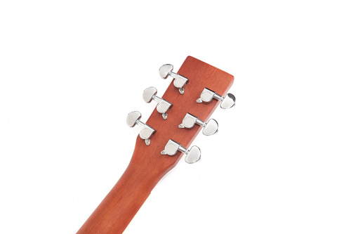 SX SD104BR Гитара акустическая, корпус: липа, гриф: окуме, накладка грифа и нижний порожек: палисандр, колки: хромированное покрытие, цвет коричневый  фото 10