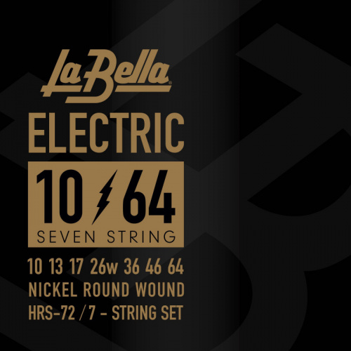 LA BELLA HRS-72 струны для 7-стр электрогитары 010-064, сталь, обм. никель