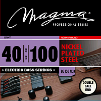 Magma Strings BE150NDB Струны для бас-гитары Double Ball End 40-100, Серия: Double Ball End, Калибр: 40-60-80-100, Обмотка: круглая, никелированая ста