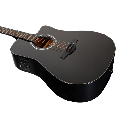 ROCKDALE Aurora D5-E Gloss C BK электроакустическая гитара дредноут с вырезом, цвет черный, глянцевое покрытие фото 6